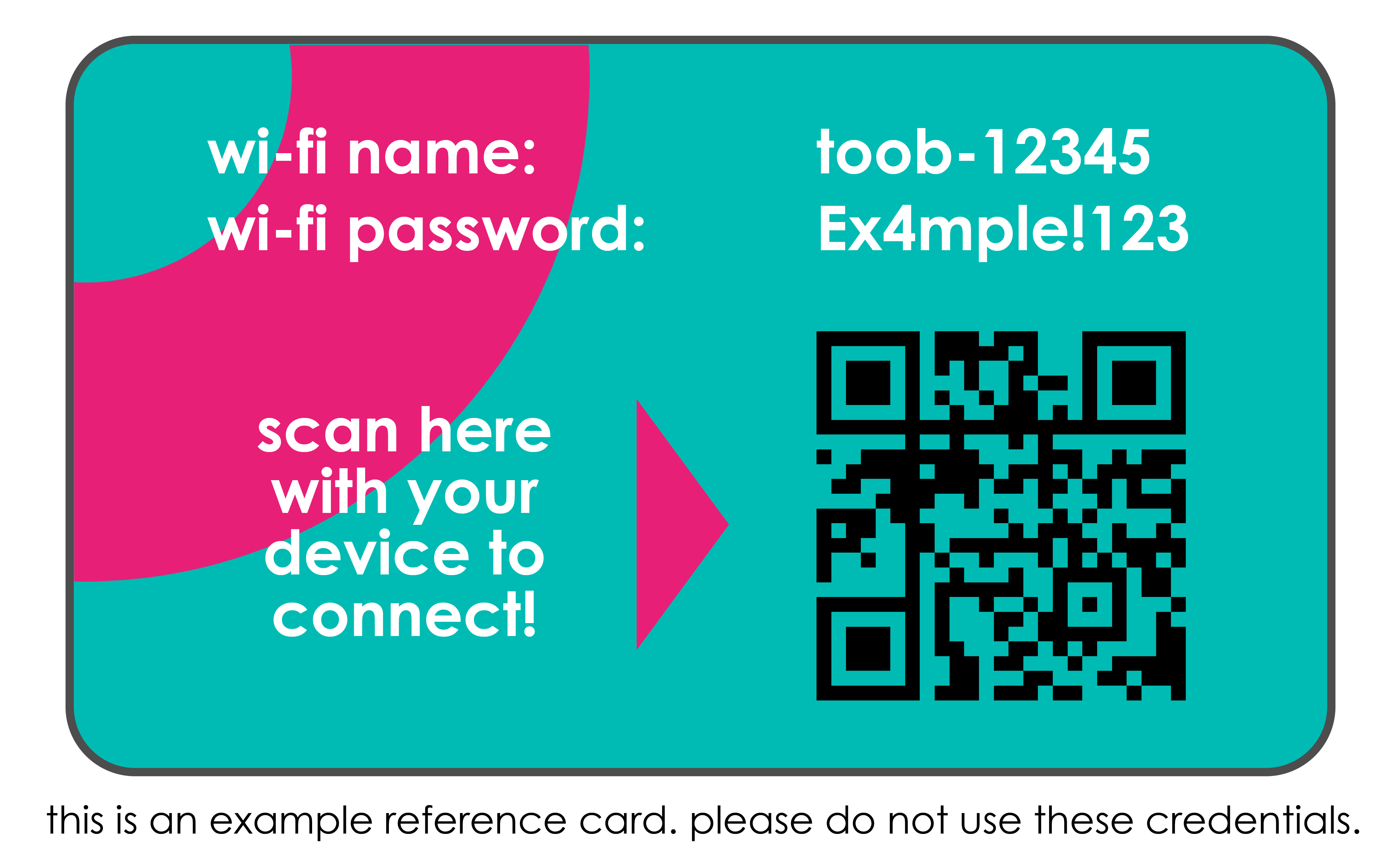 Example toob wi-fi reference card