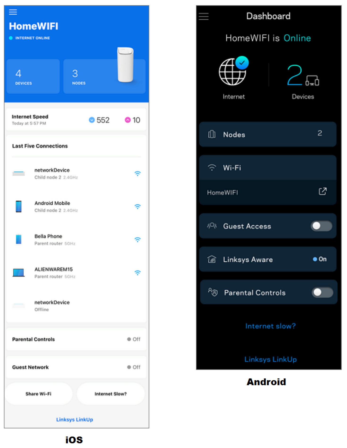 opening the Linksys app